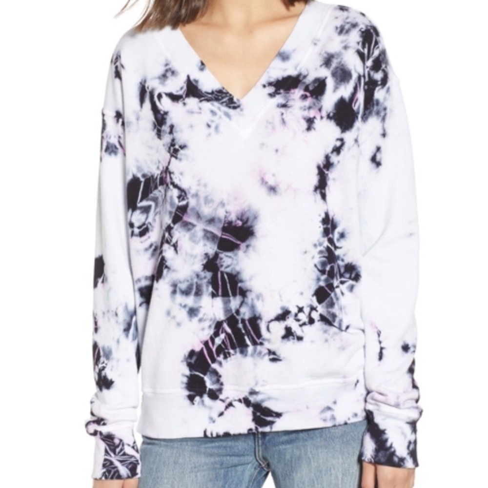 N:Philanthropy Sterling Tie Dye V-neck Sweatshirt In Moonlight Multicolor Sz XS